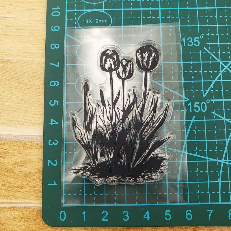 Силиконовая прозрачная печать тюльпана штамп сделай сам скрапбукинг рельефная