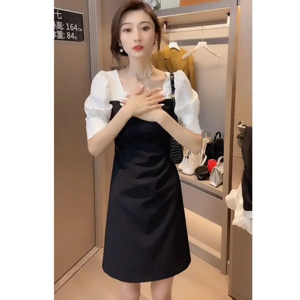 

Bubble sleeve dress 2021 new spice girl French first love Platycodon grandiflorum skirt