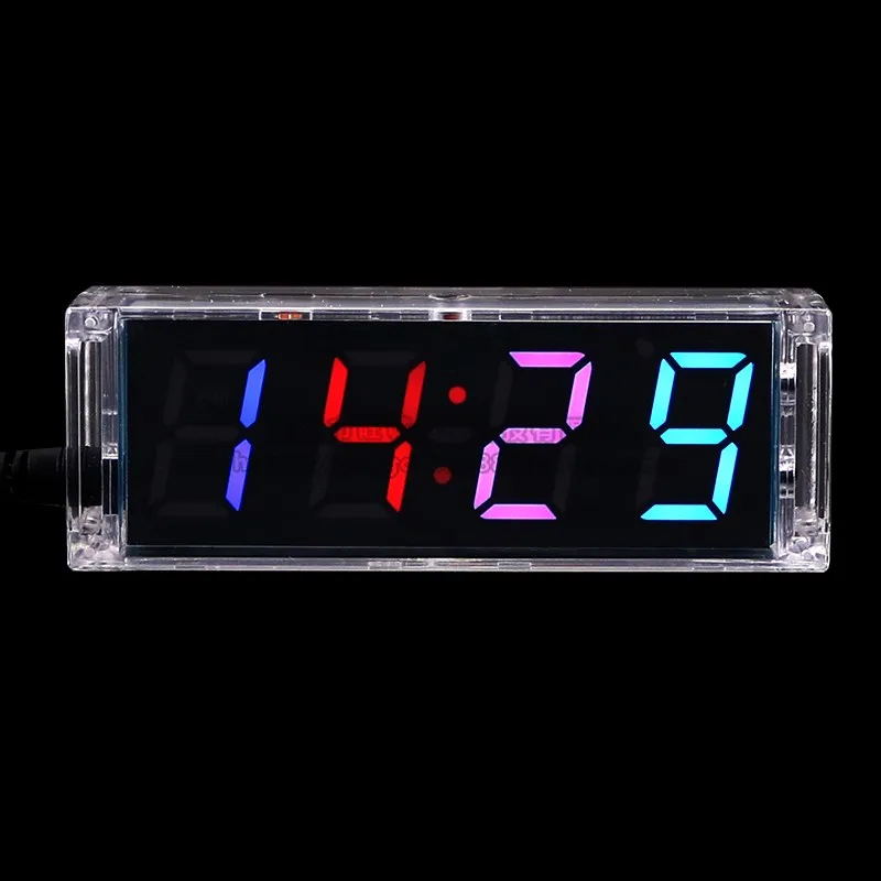 

100% NEW 4-Digit LED colorful digital clock electronic production kit diy parts