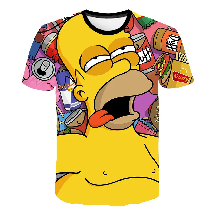 

Summer new men's T-shirt funny cartoon animation 3d graphics men and women casual short-sleeved T-shirt