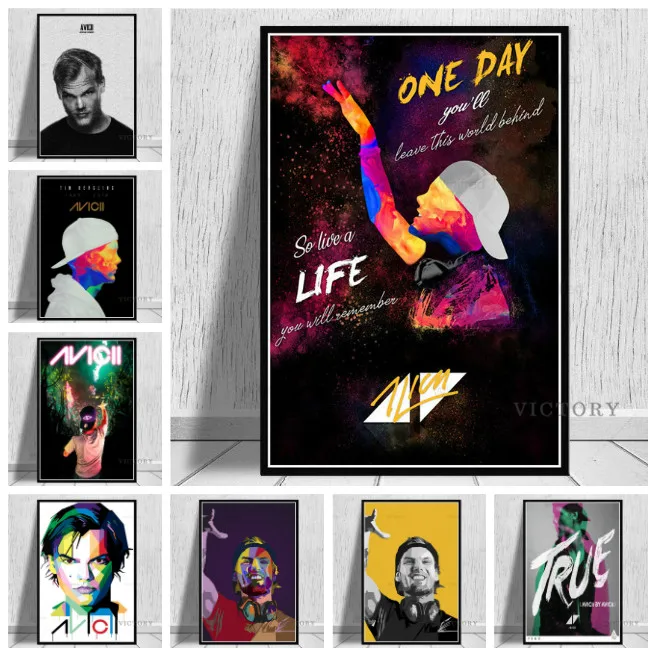 Avicii Легенда Dj музыка плакат певец звезда современные абстрактные принты
