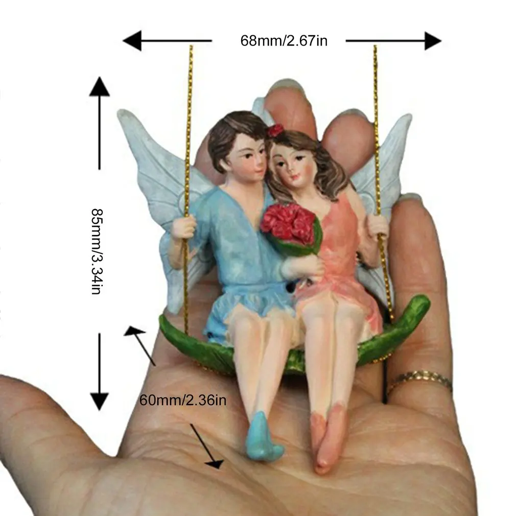 

Couple Flower Fairy Garden Pendant Creative Scene Decorations Resin Crafts Suitable For Valentine's Day