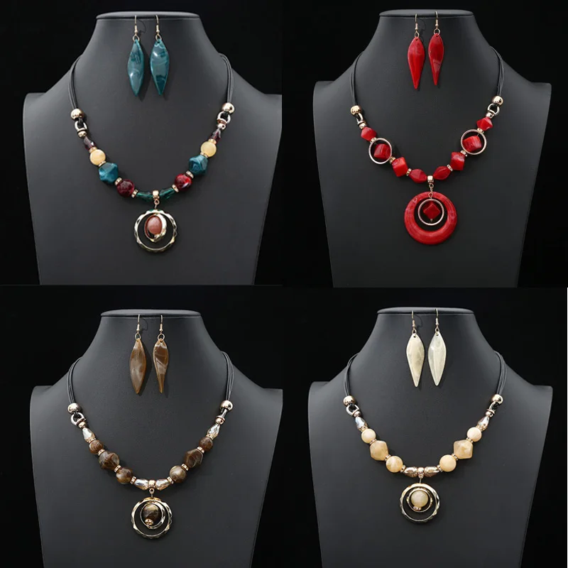 Женские Геометрические сережки подвески набор из акриловой смолы большие