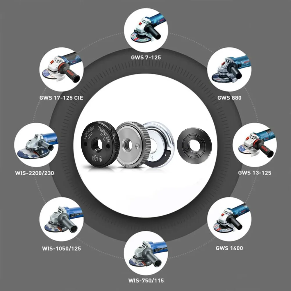 Набор гаек для угловой шлифовальной машины резьба M14 внутренняя и наружная гайки