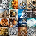 Алмазная 5D картина сделай сам, полностью круглая вышивка с белым тигром, вышивка крестиком, комплекты для мозаики