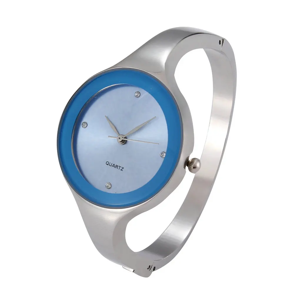 Blue Smaller size GEEKTHINK люксовый бренд Модные кварцевые часы для женщин дамы браслет из нержавеющей стали повседневные часы Женское платье подарок - Цвет: Blue Smaller size