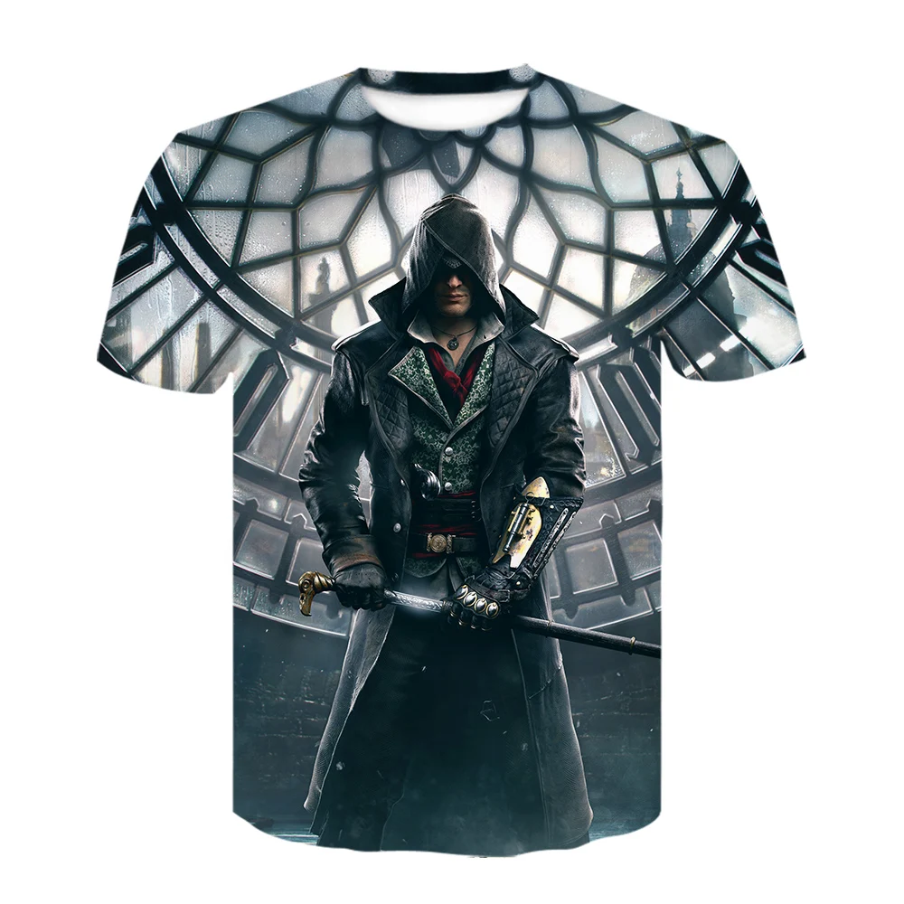 Странные Вещи Футболка Топ игры assassins creed 3D с принтом harajuku футболка белая рубашка