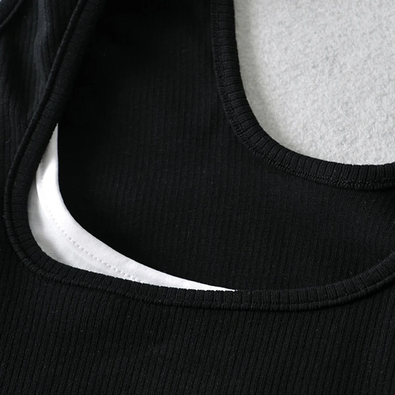 

SISPELL Print Hit Color T Shir For Female Square Collar Long Sleeve Cropped Hollow Out Women's Casua T Shirt Fashion Tide 2021