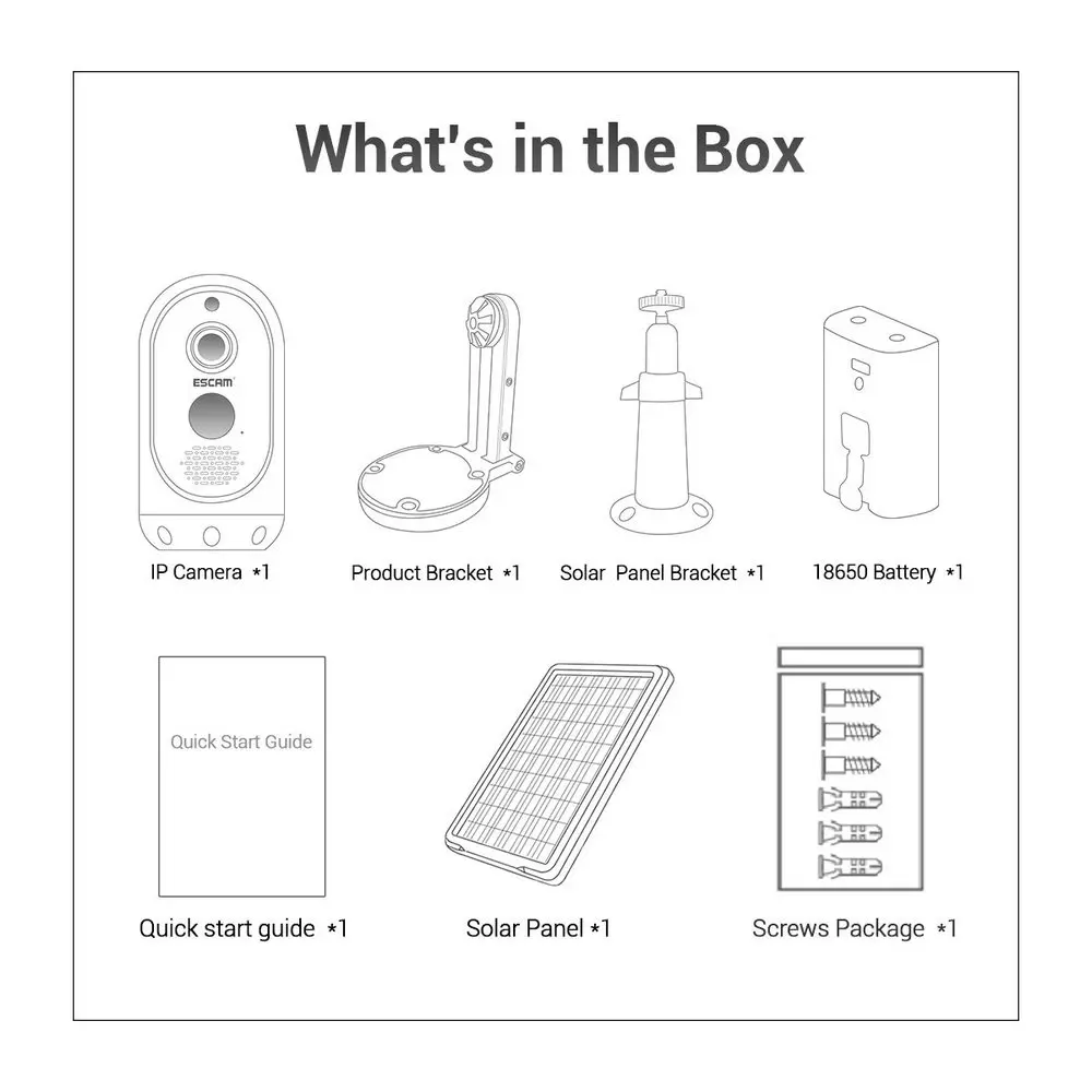 

1080P Full HD Solar Camera Outdoor USB Rechargeable Solar Camera Support Alarm/WiFi/Two-way Audio/64G TF Card/10m Night Vision