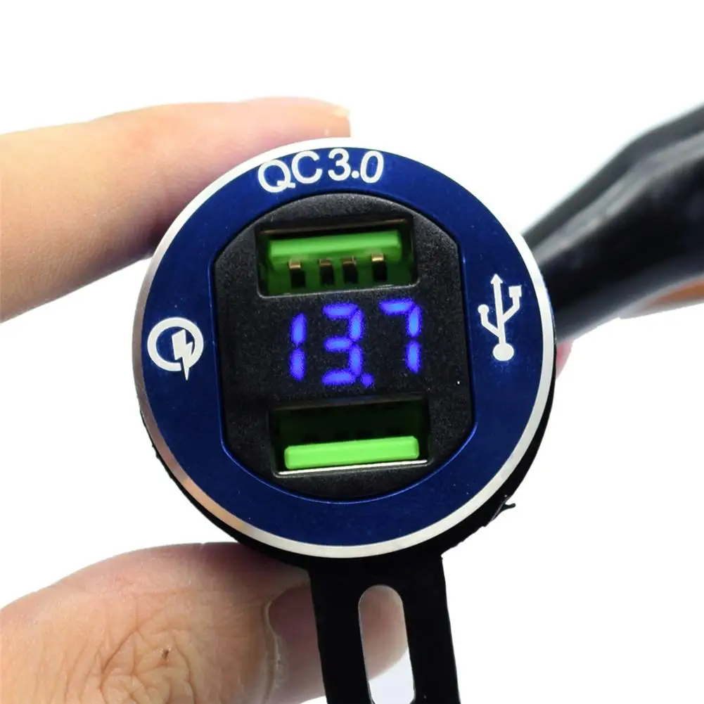 Quick Charge 3.0 Dual USB Motorcycle Charger Plug Socket Cigarette Lighter Adapter LED Display For BMW F800GS R1250GS R1200GS |