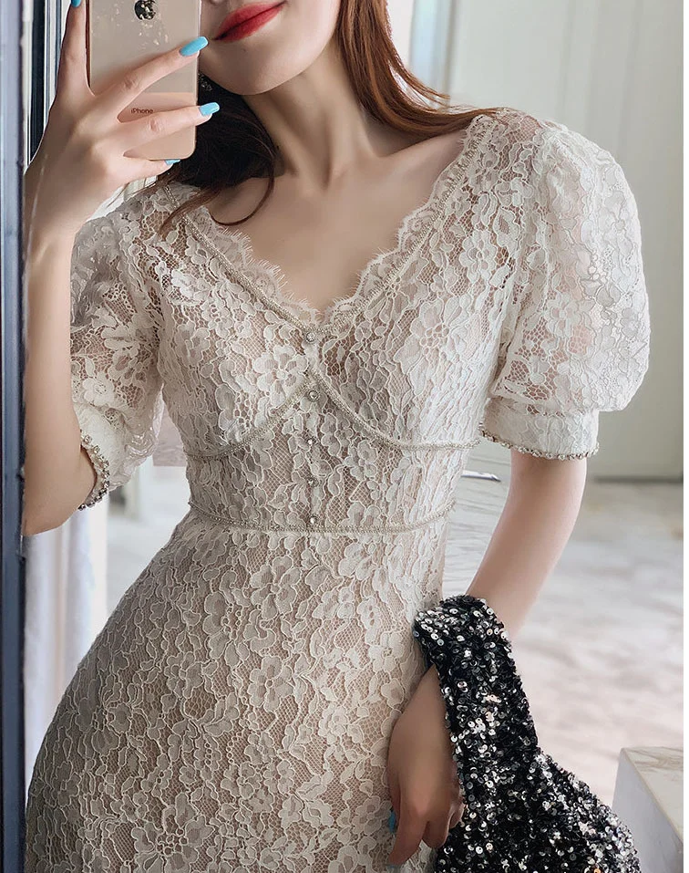 Женское длинное платье-Автопортрет белое вечерние жевное платье с цветочной