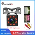 Автомобильная камера заднего вида Podofo, универсальная, 8 ИК-камер ночного видения, дублирующая для парковки заднего вида, водонепроницаемая, 170 широкоугольная, HD цветное изображение