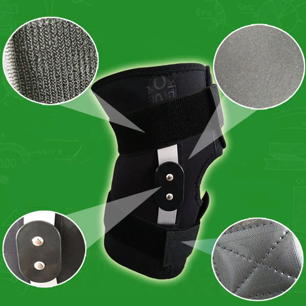 

Adjustable Hinged Full Knee Support Brace Knee Protection Sport Injury Knee Pads Safety Guard Strap For Running Jogging soccer