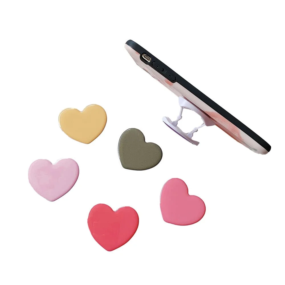 

Cute Fashion Love Heart Mobile Expanding Phone Stand Grip Foldable Finger Ring Cellphone Holder for iPhone 7 plus 11 Universal