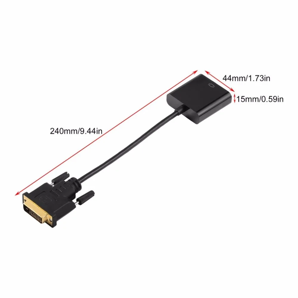 

Full HD 1080P DVI-D to VGA Active Adapter Converter Cable 24+1 Pin Male to 15Pin Female Monitor Cable for PC Display Card