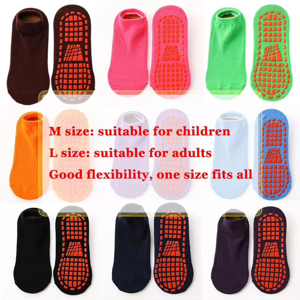 

5 Pairs Pack Trampoline Socks For Adult & Child Home Sport Socks Cotton Anti-Slip Breathable Floor Socks Yoga Socks Foot Massage