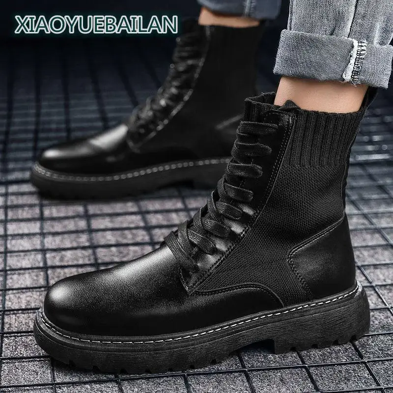 Ботинки martin модная новинка универсальная обувь в британском стиле Черная кожа