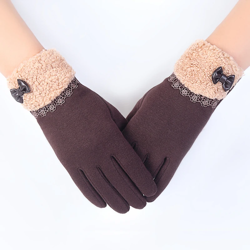 Женские бархатные перчатки Elifashion теплые короткие рукавицы для сенсорных экранов