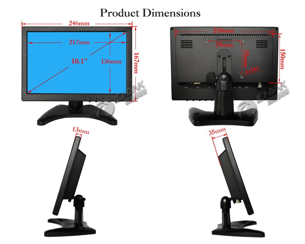 B101JC-ABHUV-A/10," 1280x800 Поддержка системы Apple OS сенсорный монитор/10" HDMI промышленный медицинский четырехпроводный сенсорный экран