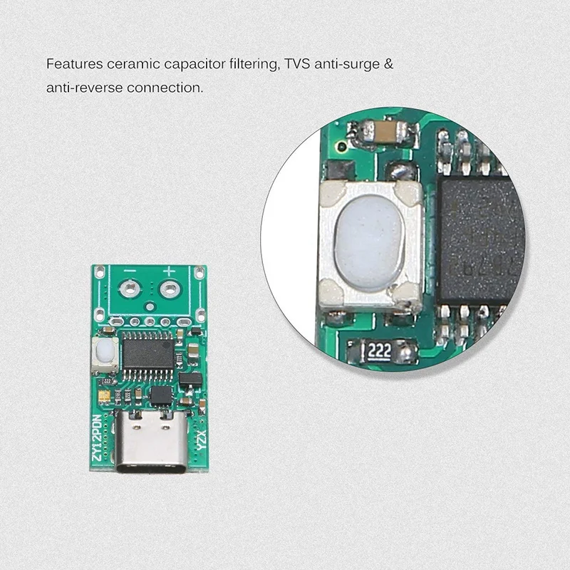 USB C PD2.0/3 0 в DC преобразователь модуль питания декодирование Быстрая зарядка