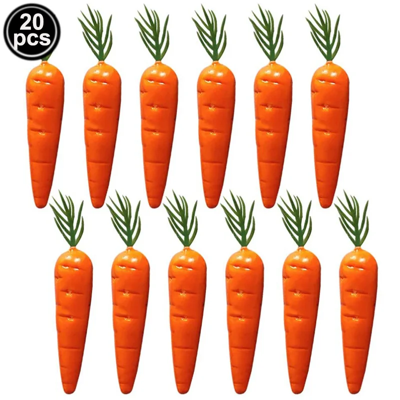 

20pcs Food Foaming Agent Artificial Plastic Foam Christmas Easter Carrot Rabbit New Year Home Decor Kitchen Simulation Eatables