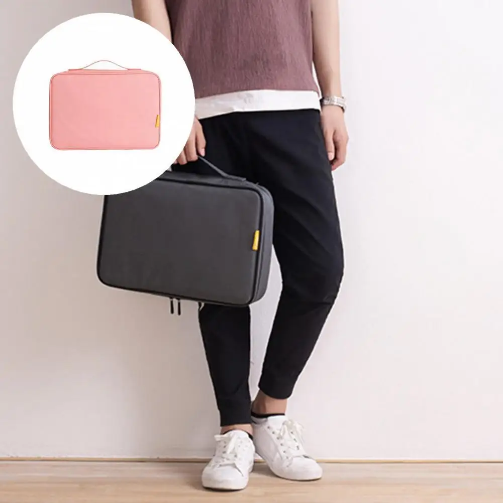 

Smooth Zipper Useful Portable Compact Document Organizer Tear-resistant File Organizer Bag Multi-Layers for Office