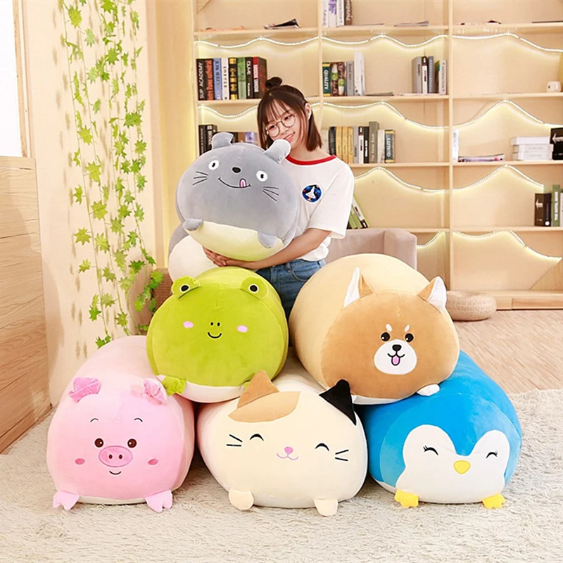 

30-90cm Soft Animal Cartoon Pillow Cushion Cute Fat Dog Cat Totoro Penguin Pig Frog Plush Toy Stuffed Shiba kids Birthyday Gifts