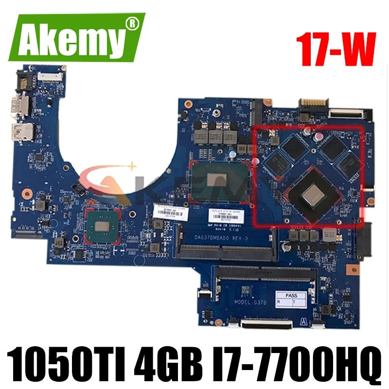 

915550-601 G37D DAG37DMBAD0 915550-501 для HP ноутбук 17-W 17T-W 915550-501 Материнская плата для ноутбука с 1050Ti 4 Гб i7-7700HQ
