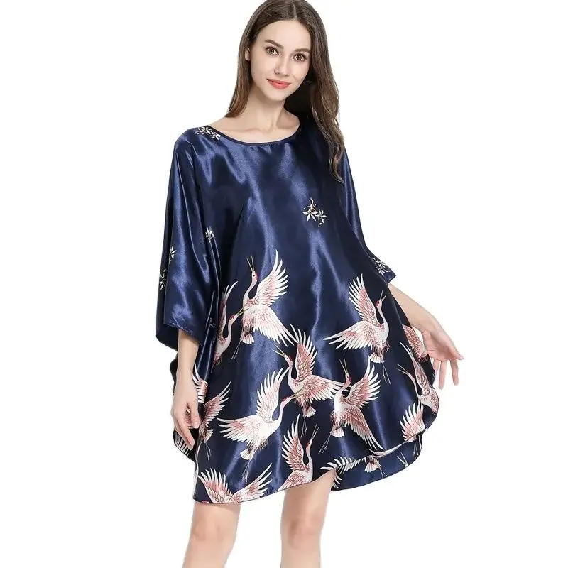 Халат-кимоно Женский большого размера пикантная шелковая рубашка из вискозы