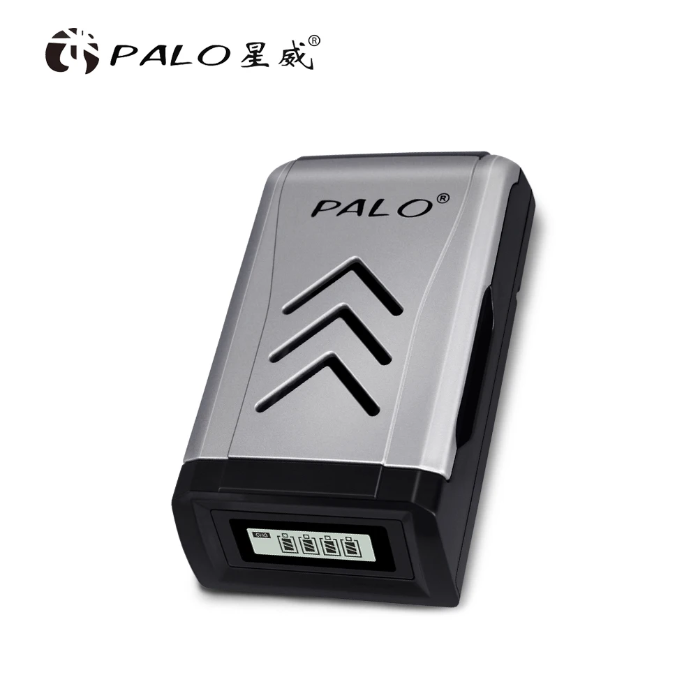 PALO AA AAA умное зарядное устройство ЖК-дисплей USB вход для AA/AAA NiMh NiCd аккумуляторная батарея быстрое USB интеллектуальное зарядное устройство - Цвет: With USB cable