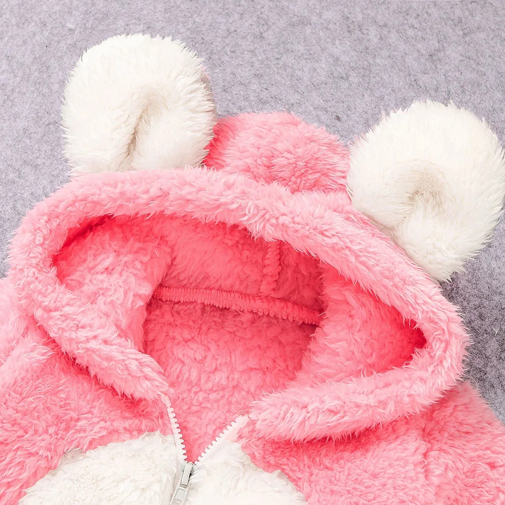 Одежда для малышей Сезон осень зима Флисовый комбинезон с капюшоном длинными