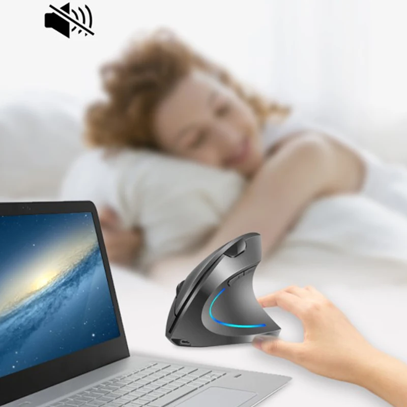 

Мышь Вертикальная беспроводная эргономичная игровая, 2,4 ГГц, USB, 2400DPI