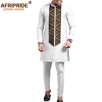 african men suit dashiki clothing tribal outfit dashiki shirt and ankara pant 2 piece set with pocket bazin riche wear a2116052