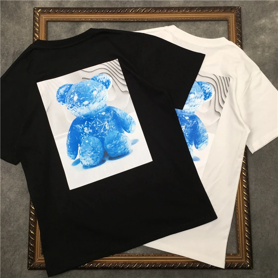 

Футболка мужская с коротким рукавом marcelo barrett, синяя, с изображением медведя, для мужчин и женщин, уличная одежда, 2191001632