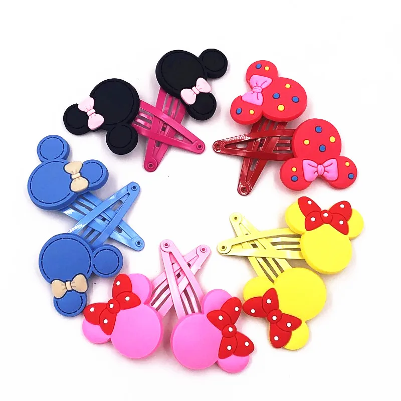 10 шт. оптовая продажа Разноцветные заколки для волос с рисунком Микки и Минни