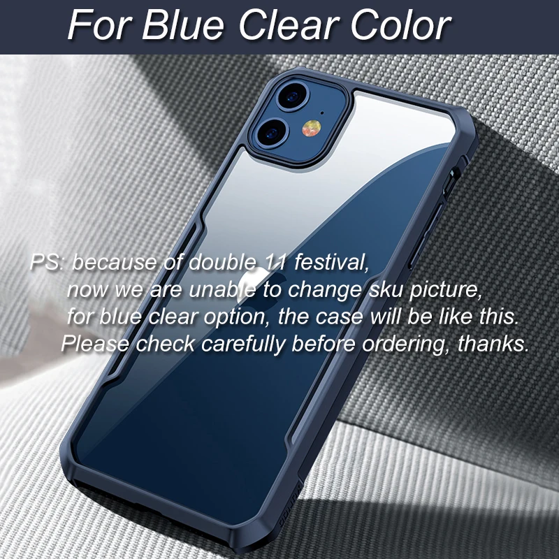 

Xundd Phone Case For iPhone 12 Case Shockproof Phone Cover Protective Transparent Airbags Thin Soft Cover For iPhone 12 6.1 Case