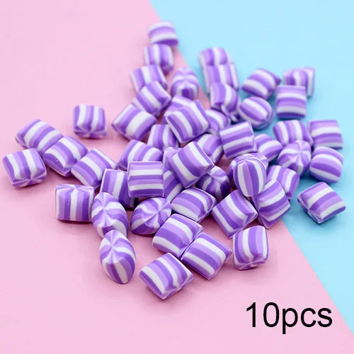 Purple 10pcs Счастливые обезьяны 10 шт. Fimo поставки слаймов игрушки Полимерная глина конфеты амулеты DIY дополнение наполнитель для пушистого облака прозрачный слизи - Цвет: Purple 10pcs