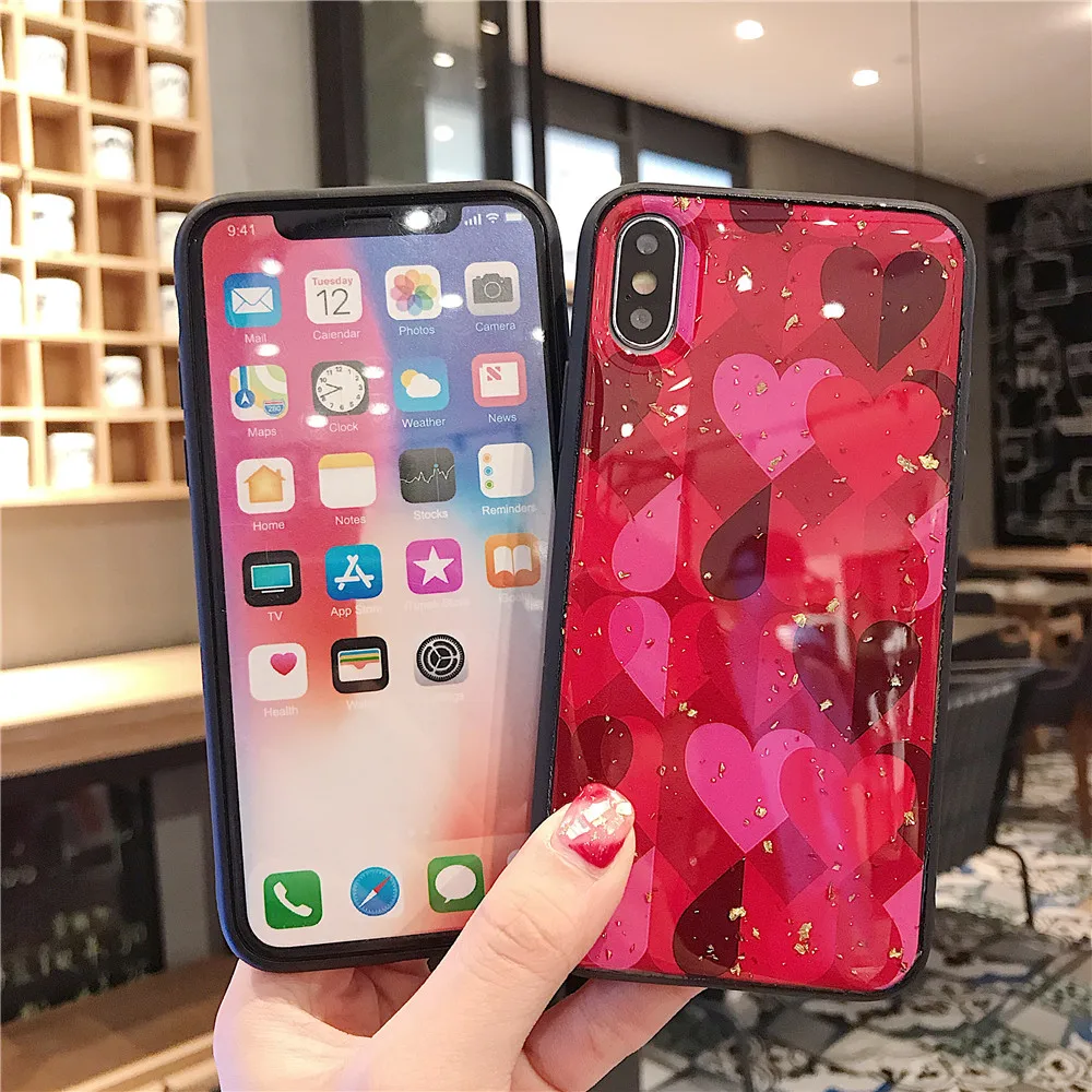 Роскошный золотой фольгой love чехол для samsung Galaxy S9 S8 плюс крышка для samsung Note 8 S9 note 9 10 чехол s10 плюс s10e J4 J6 J8