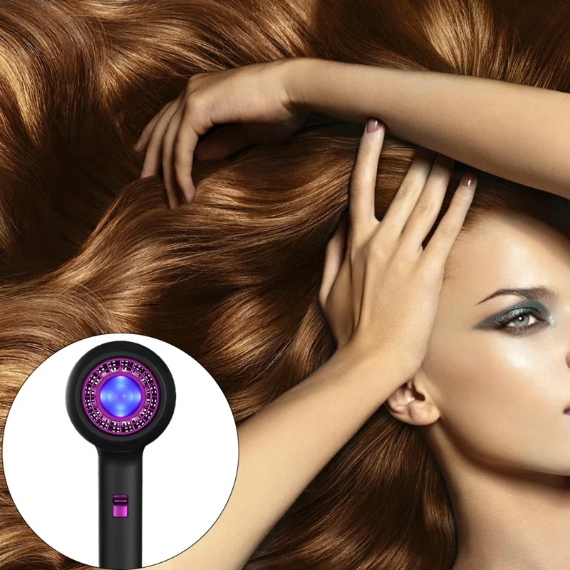 

GMDQ Blow Hair Dryer Professional Salon Hammer Blower Dryers with Hot Cold Strong Wind Blue Light Negative Ion