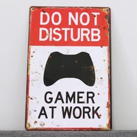 the fashion new life do not disturb gamer at work metal tin signs plate sign house cafe restaurant bar