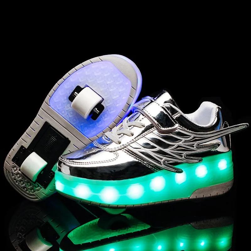 Heelys/светящаяся обувь с зарядкой от usb кроссовки на колесиках Светодиодный