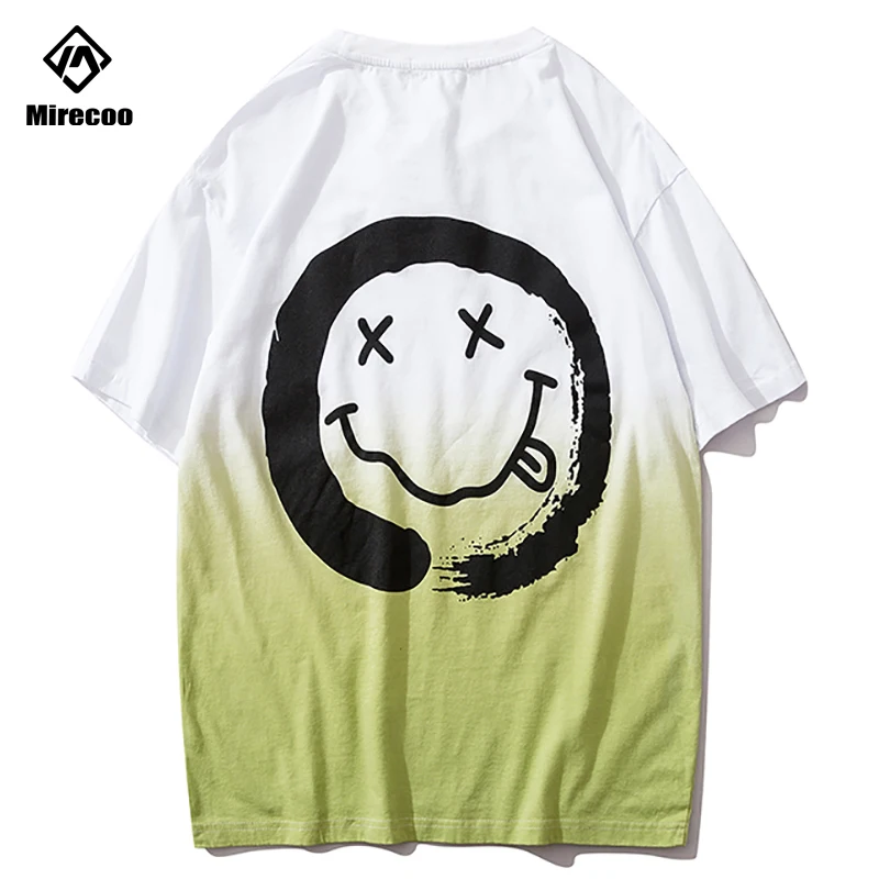 Мужская футболка с градиентным принтом в стиле хип хоп|Мужские футболки| |