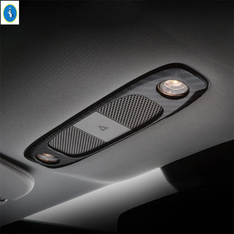

ABS Carbon Fiber Interior Refit Kit Lift Button / Steering Wheel / Reading Lamps / Rear Air AC Cover Trim For Tesla Model Y 2021