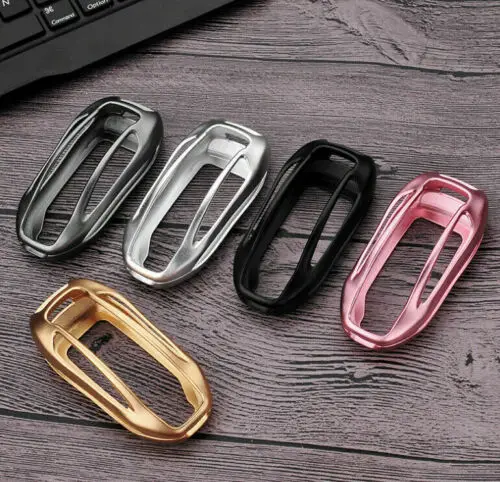 

Black/Rose Gold/Grey New Fashional Luxury Aluminum Alloy Car Key Chain For Tesla Model X Fob Pocket Case Cover Holder