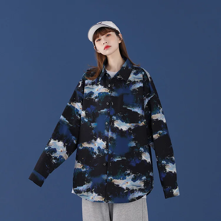 

Couple Shirts 2021 Spring Fashions Long Sleeve Casual Shirt Men Harajuku Hip Hop Camisa Masculina Camouflage Print Male Clothing