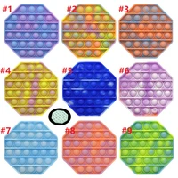 100pcs luminous glow in the dark bubble pop fidget silicone toys anti stress relief toy push bubble kids adult gift