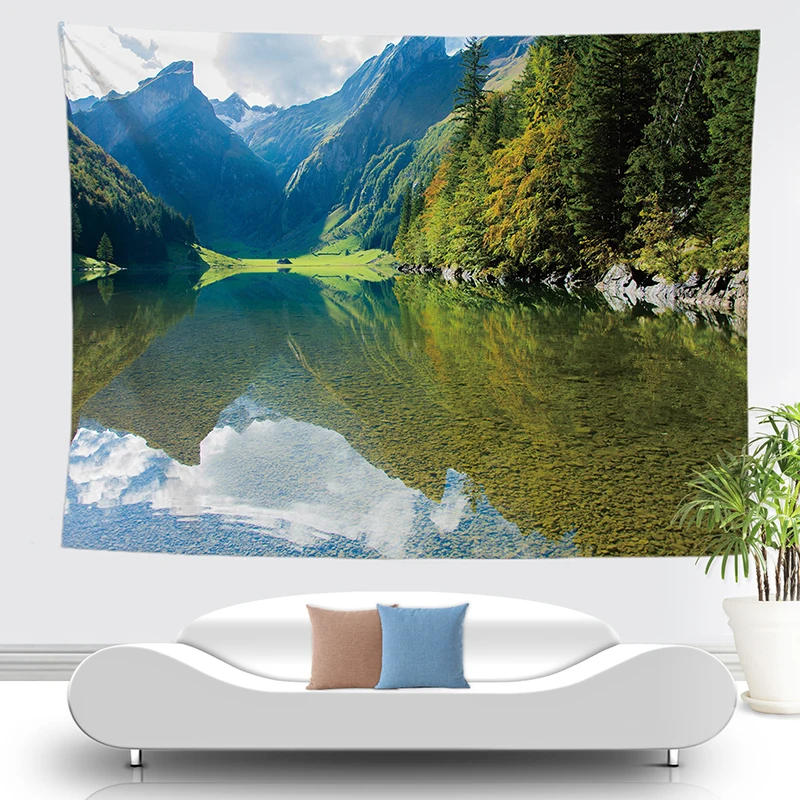 Лесной гобелен природный поток река настенный подвесной Прямая поставка большое