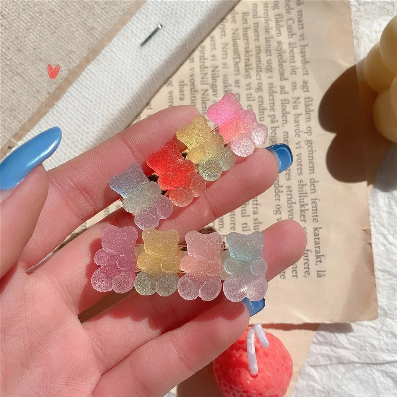 

Korea Kawaii Bear Hair Clips For Women Sweet Hairpins Jewelry Fashion Hair Accessories For Women Kids Lovely Hairpins Gift