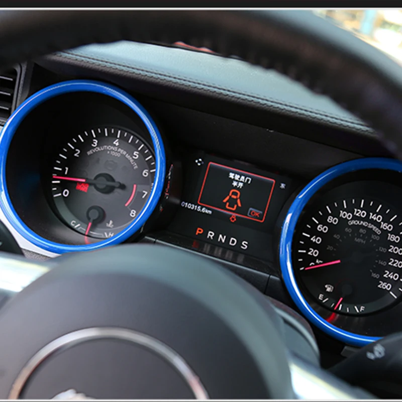 

For Ford Mustang 15-20 Car Center Console Dashboard Decoration Ring Panel Bright Strip Patch Interior Accessories