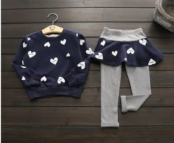 Весенне-осенние комплекты одежды для девочек новые модные детские хлопковые